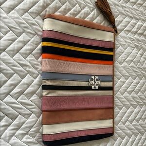 Tory Burch Multicolor Striped Clutch